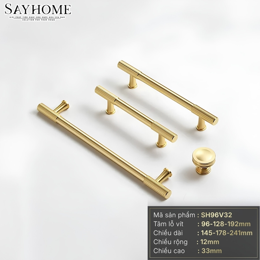 Tay nắm đũa tân cổ điển vintage màu vàng gold SH96V32 tại thành phố Hồ Chí Minh