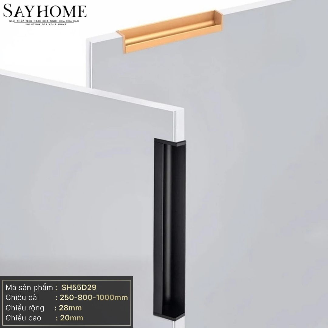 Tay nắm âm tủ hiện đại màu đen SH55D29 tại thành phố Hồ Chí Minh