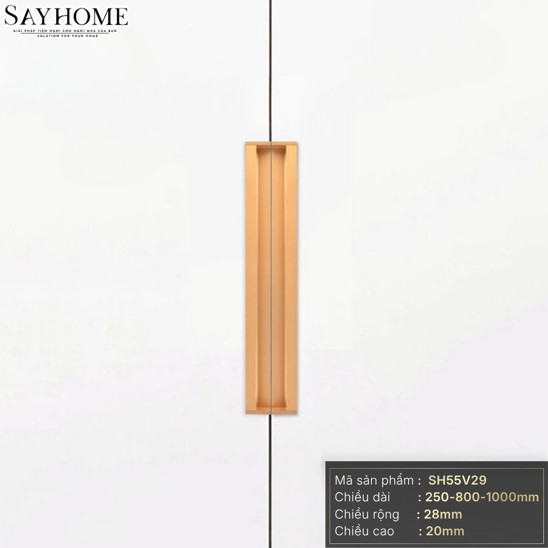 Tay nắm âm tủ hiện đại màu vàng mờ SH55V29 tại thành phố Hồ Chí Minh