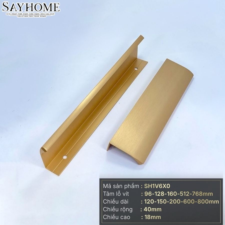 Tay nắm tủ áo thanh dài hiện đại màu vàng xước SH1V6X0 tại thành phố Hồ Chí Minh