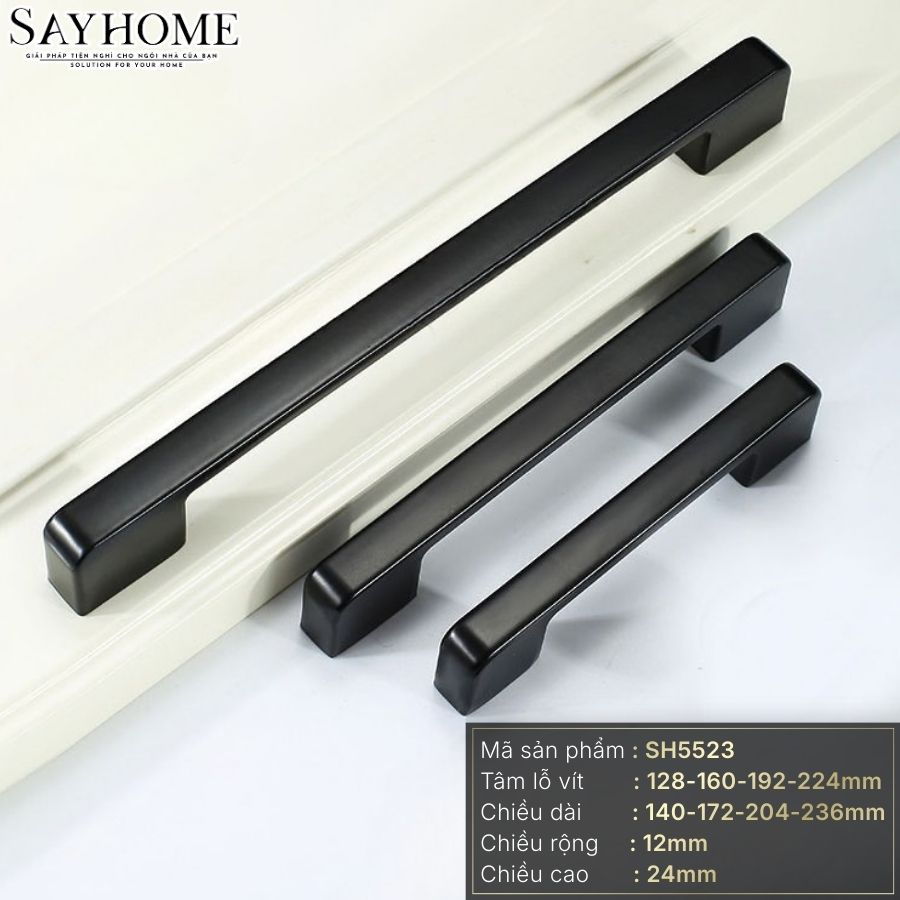 Tay nắm tủ hiện đại màu đen SH5523 tại thành phố Hồ Chí Minh