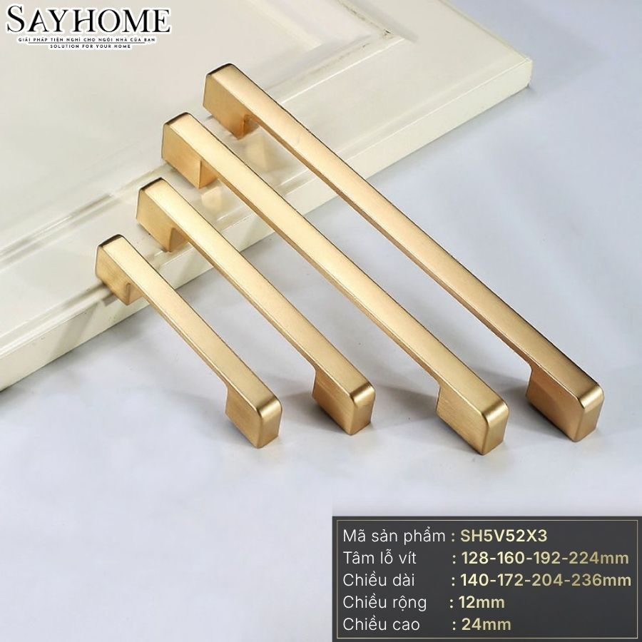 Tay nắm tủ hiện đại màu vàng xước SH5V52X3 tại thành phố Hồ Chí Minh