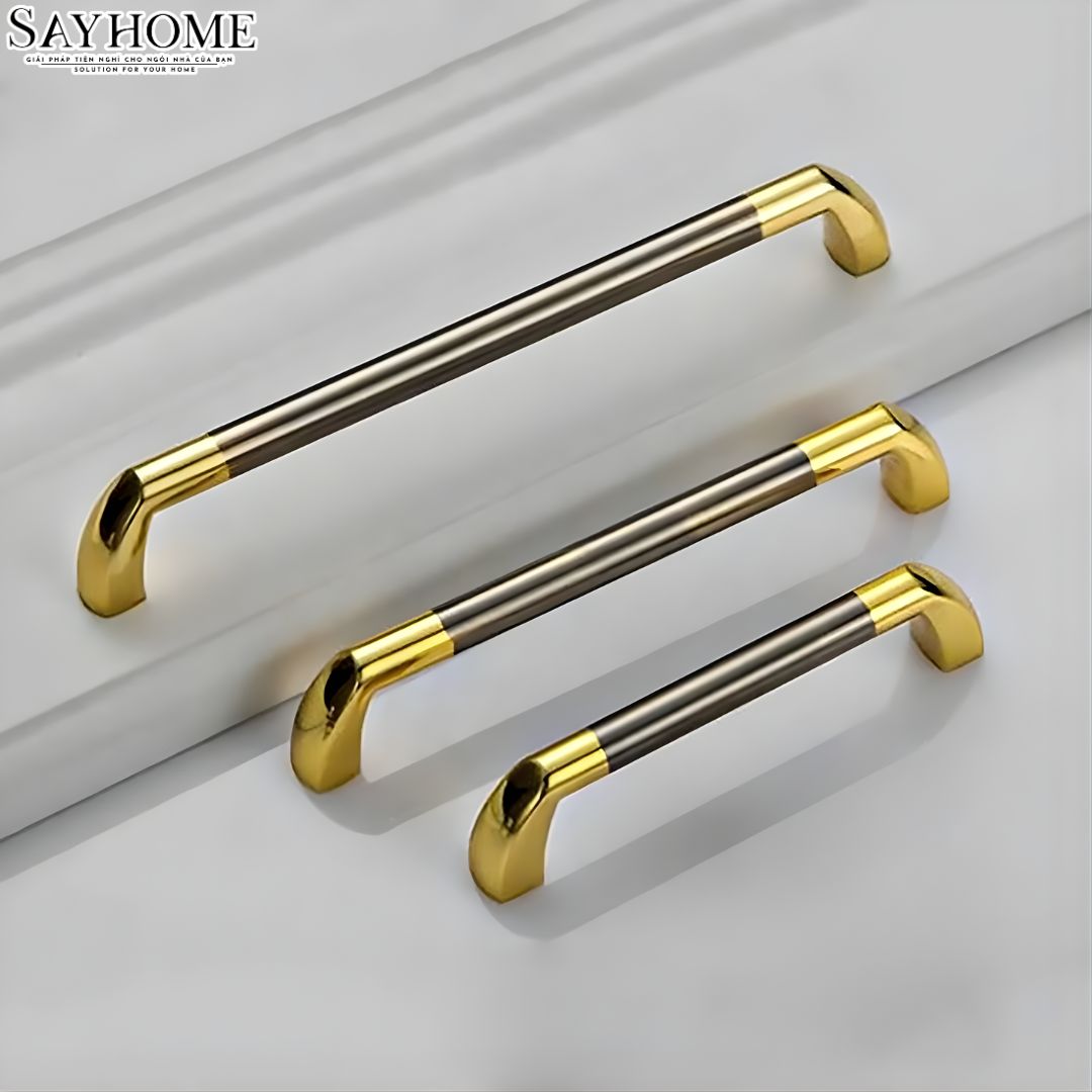 Tay nắm tủ hiện đại màu bạc vàng SH8293 tại thành phố Hồ Chí Minh
