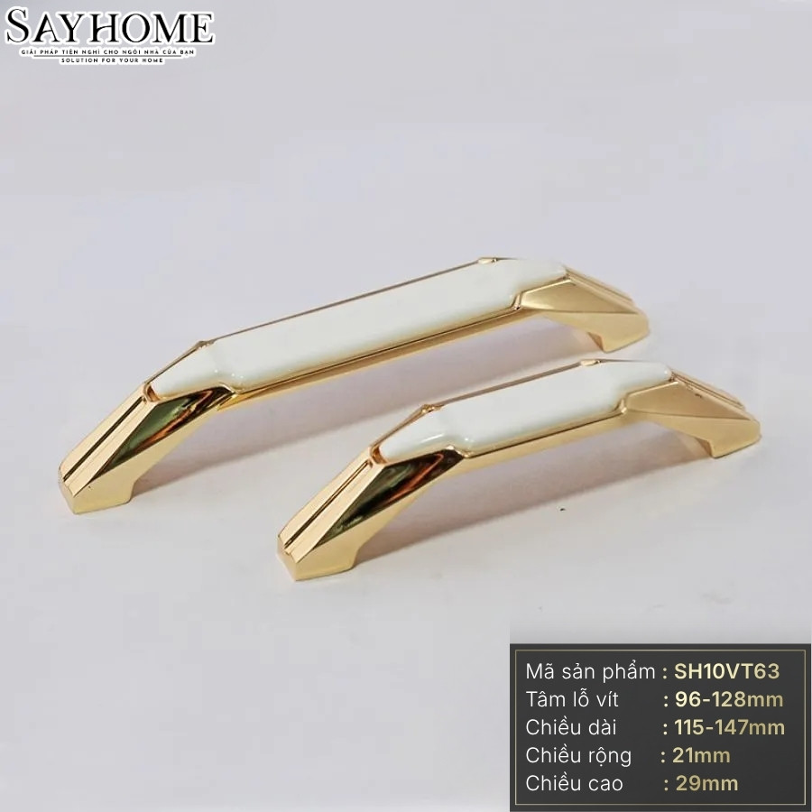 Tay nắm tủ tân cổ điển màu vàng mặt sứ trắng  SH10VT63 tại thành phố Hồ Chí Minh