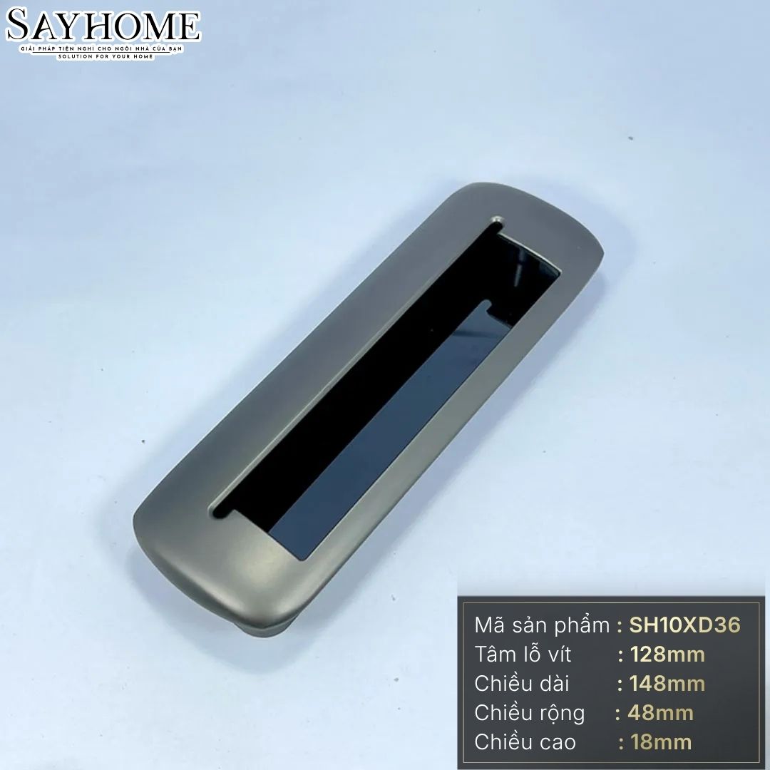 Tay nắm âm tủ hiện đại màu xám đen SH10XD36 tại thành phố Hồ Chí Minh