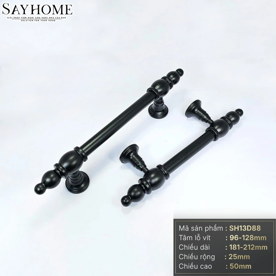 Tay nắm tủ tân cổ điển vintage màu đen mờ  SH13D88 tại Thành phố Hồ Chí Minh