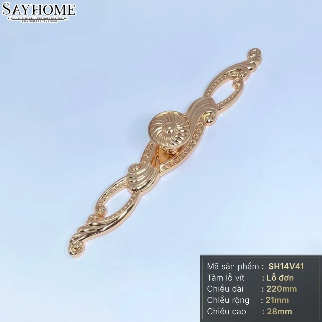 Tay nắm tủ tân cổ điển vintage màu vàng gold SH14V41 tại thành phố Hồ Chí Minh
