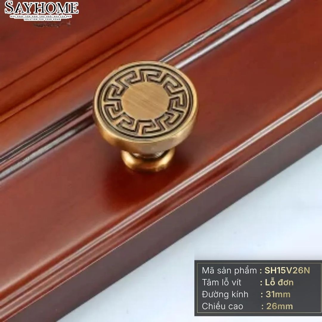 Núm tủ tân cổ điển vintage màu đồng SH15V26N tại thành phố Hồ Chí Minh