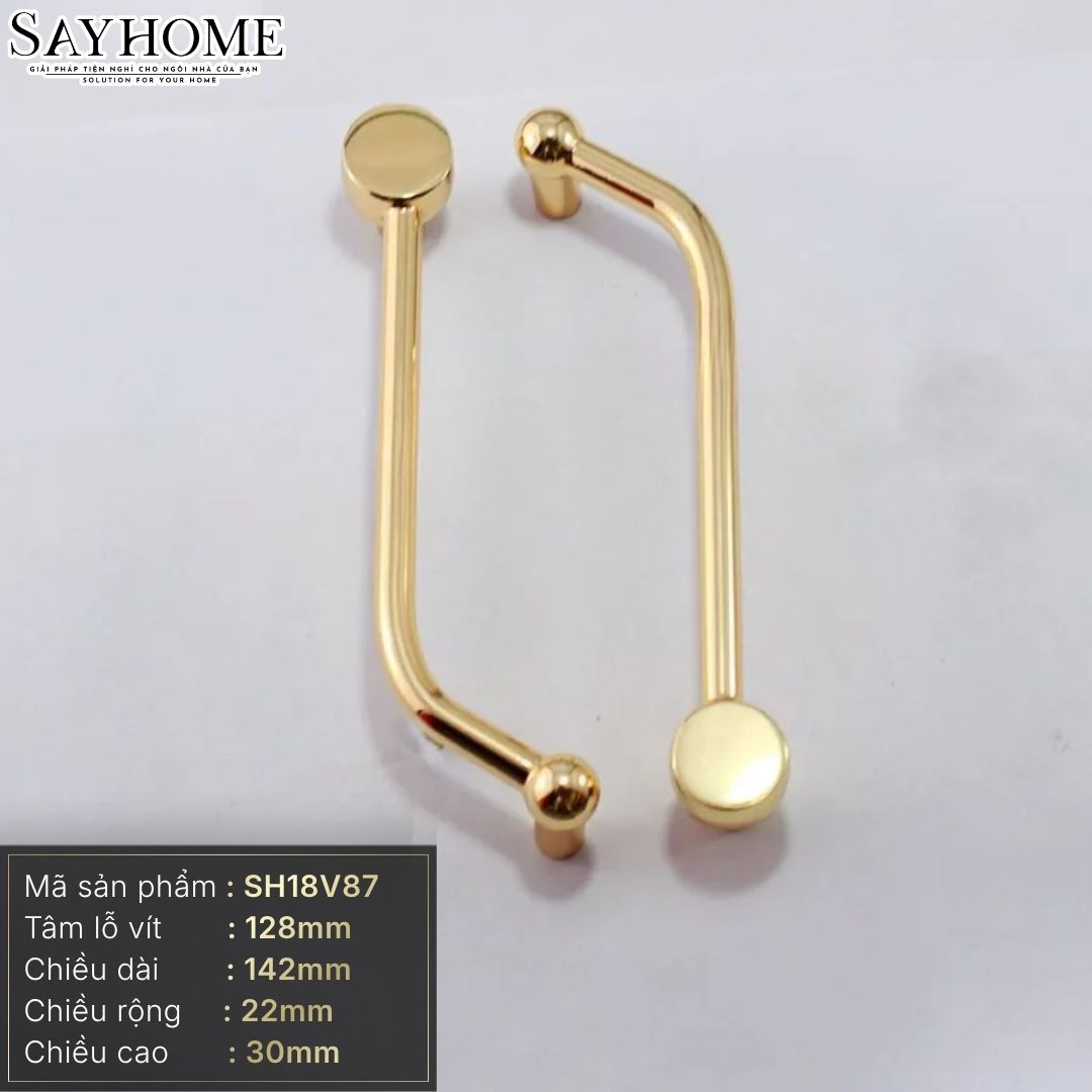 Tay nắm tủ hiện đại màu vàng gold 18k SH18V87 tại thành phố Hồ Chí Minh