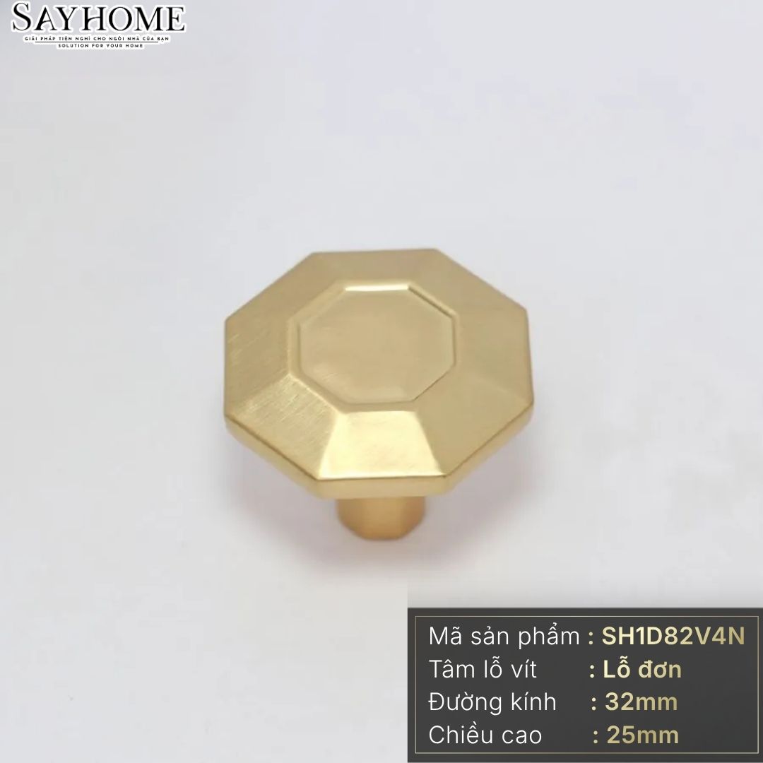 Núm tủ hiện đại màu đen mờ và vàng SH1D82V4N tại thành phố Hồ Chí Minh