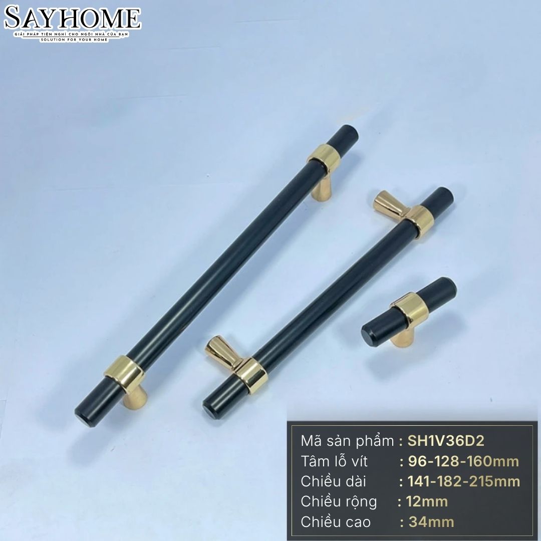 Tay nắm đũa tân cổ điển Vintage màu vàng đen SH1V36D2 tại thành phố Hồ Chí Minh