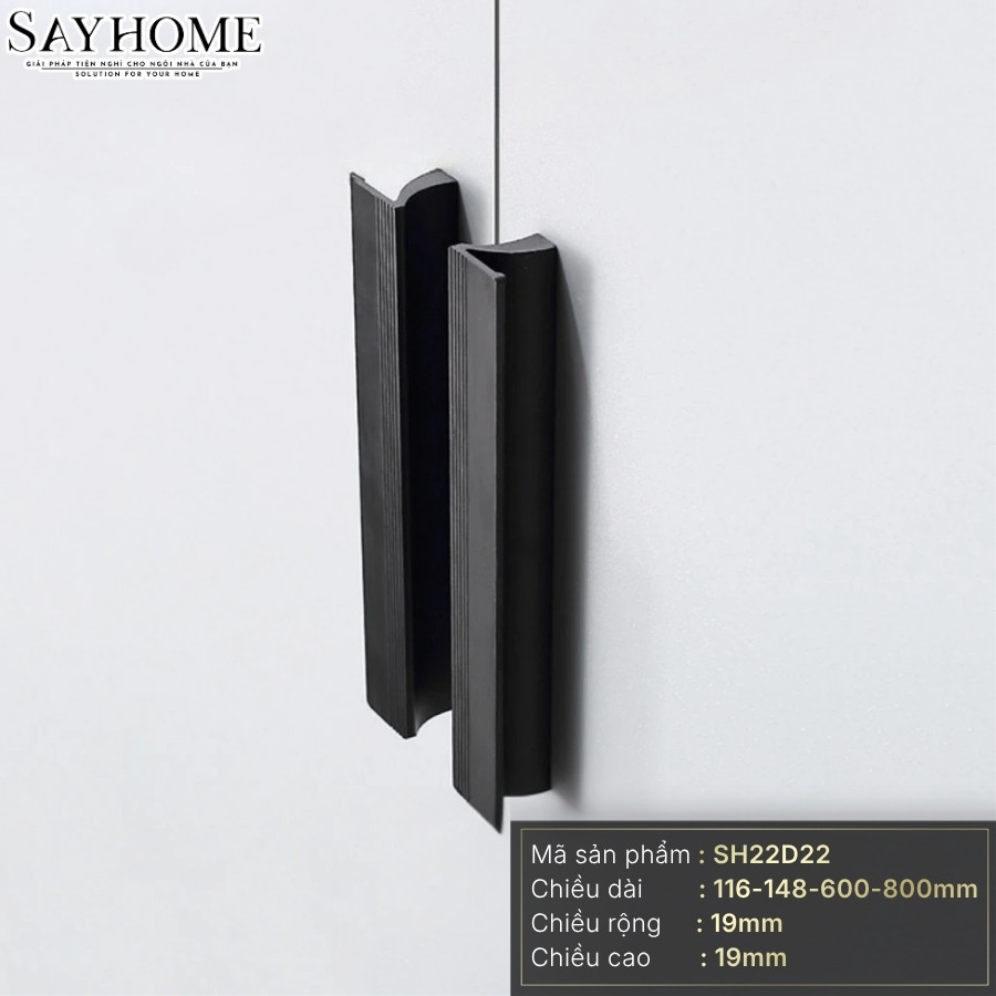 Tay nắm tủ hiện đại màu đen mờ SH22D22 tại Thành phố Hồ Chí Minh
