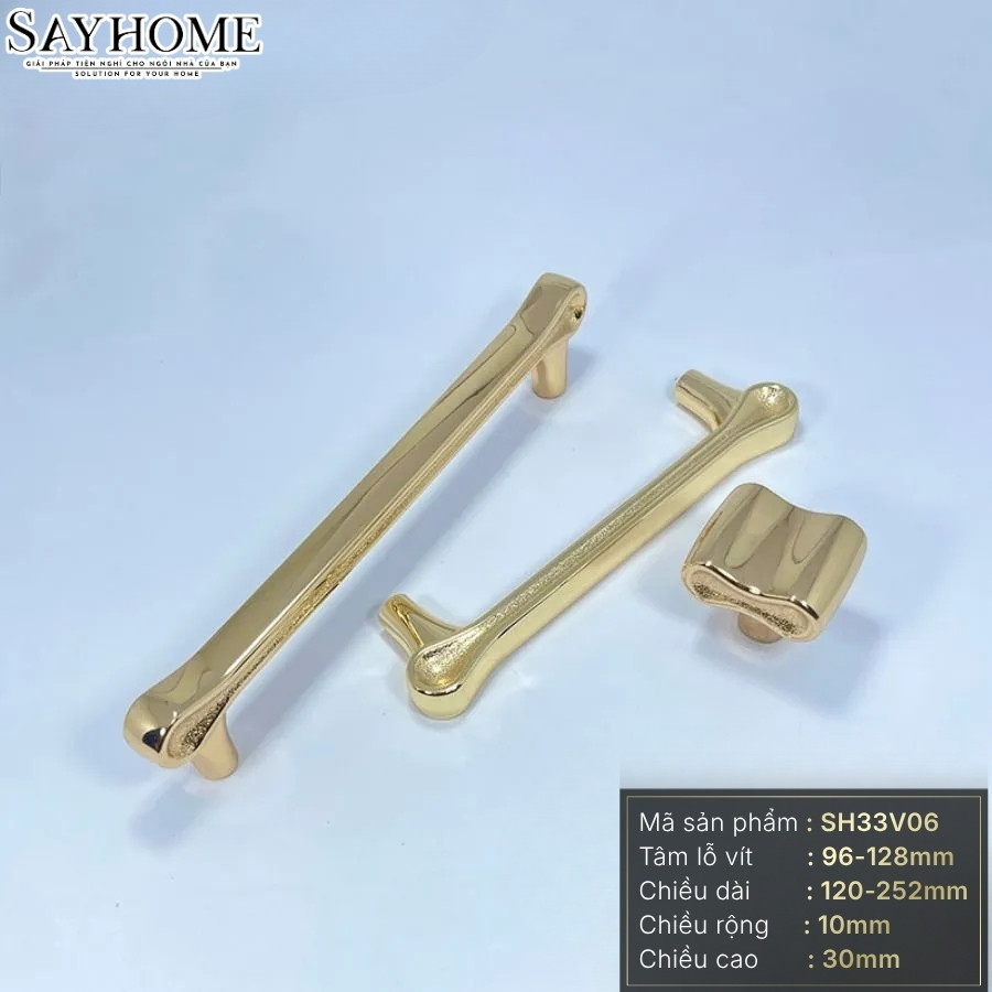 Tay nắm tủ hiện đại màu vàng gold SH33V06 tại thành phố Hồ Chí Minh