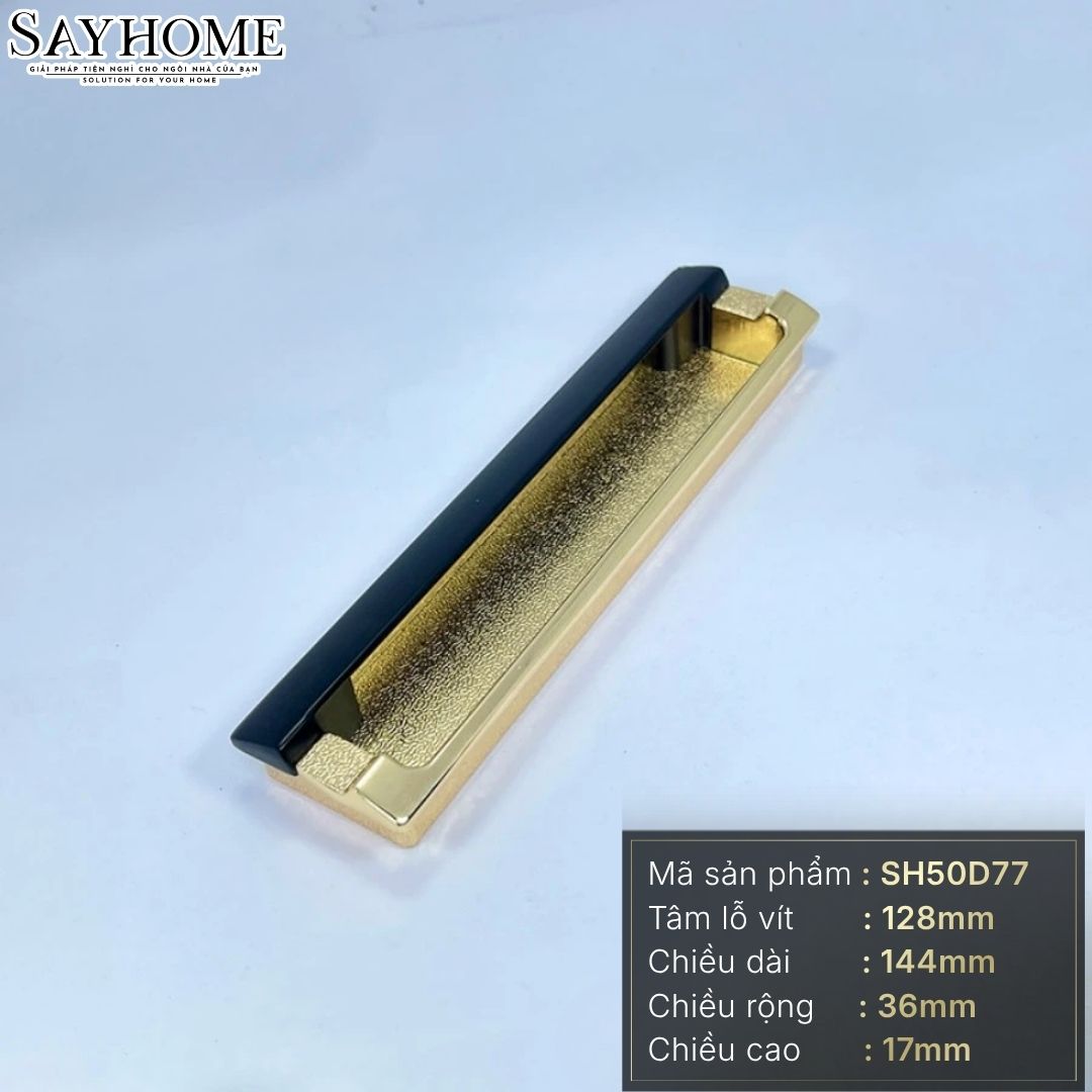 Tay nắm âm tủ hiện đại màu vàng đen SH50D77 tại thành phố Hồ Chí Minh