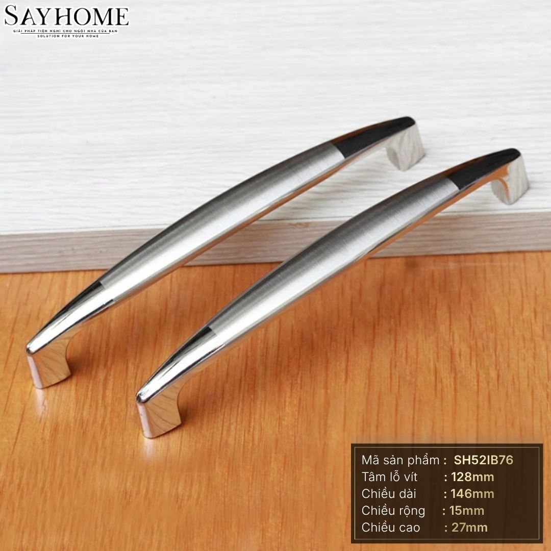 Tay nắm tủ hiện đại màu inox bóng SH52IB76 tại Tân Bình