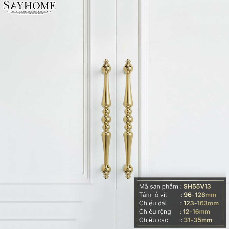 Tay nắm tủ tân cổ điển Vintage màu vàng gold SH55V13 tại thành phố Hồ Chí Minh