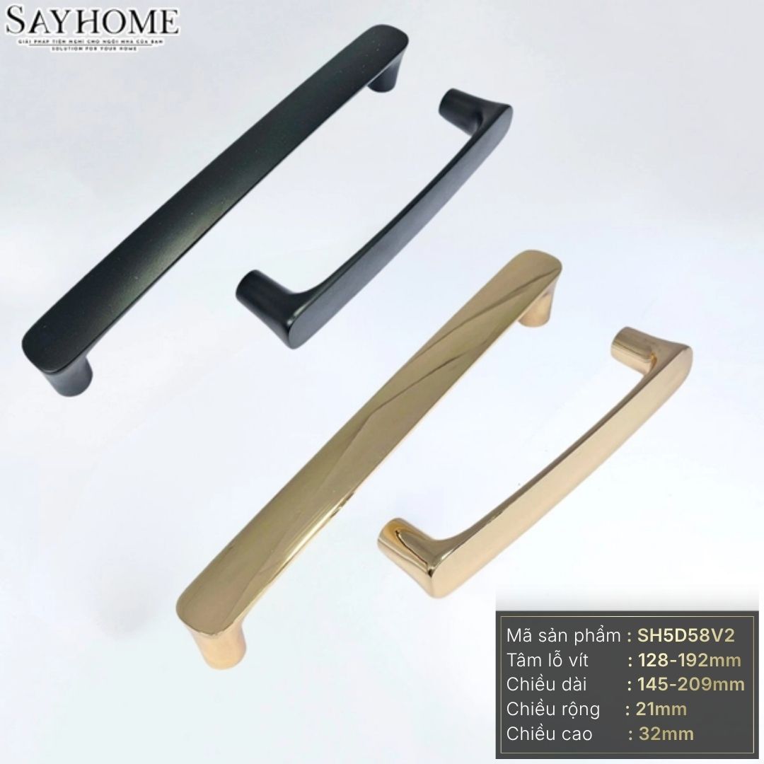 Tay nắm tủ hiện đại màu đen SH5D58V2 tại Thành phố Hồ Chí Minh