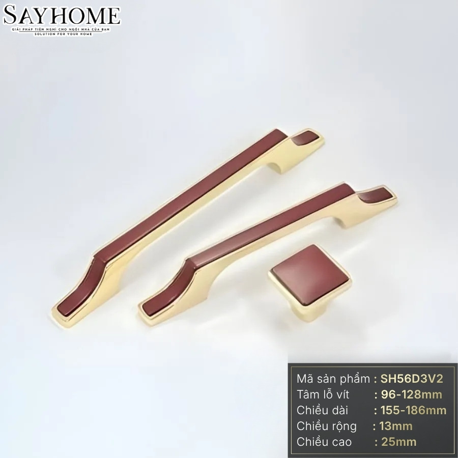 Tay nắm tủ hiện đại màu đỏ vàng gold SH5632 tại thành phố Hồ Chí Minh