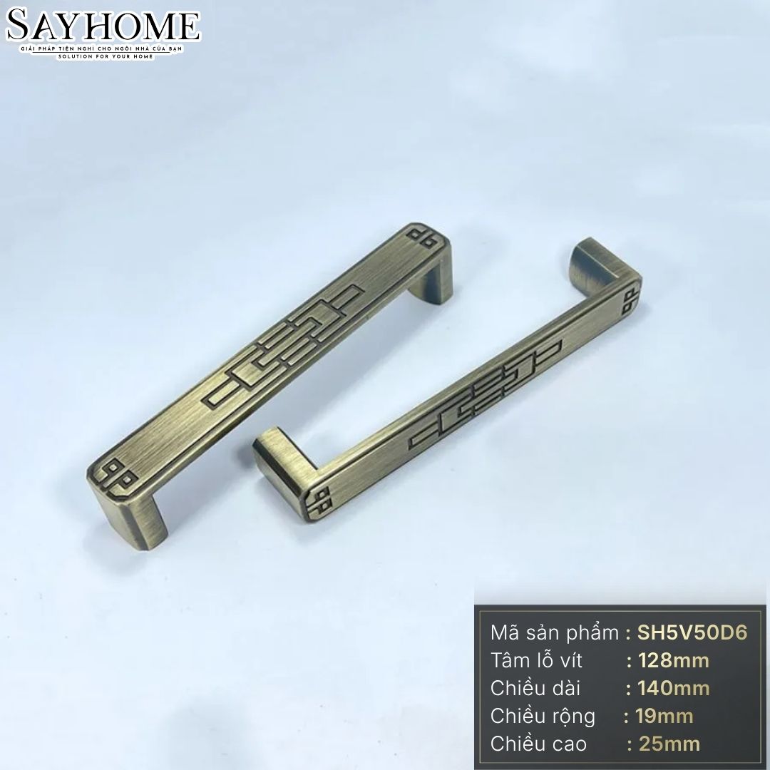Tay nắm tủ tân cổ điển màu vàng đồng SH5V50D6 tại thành phố Hồ Chí Minh