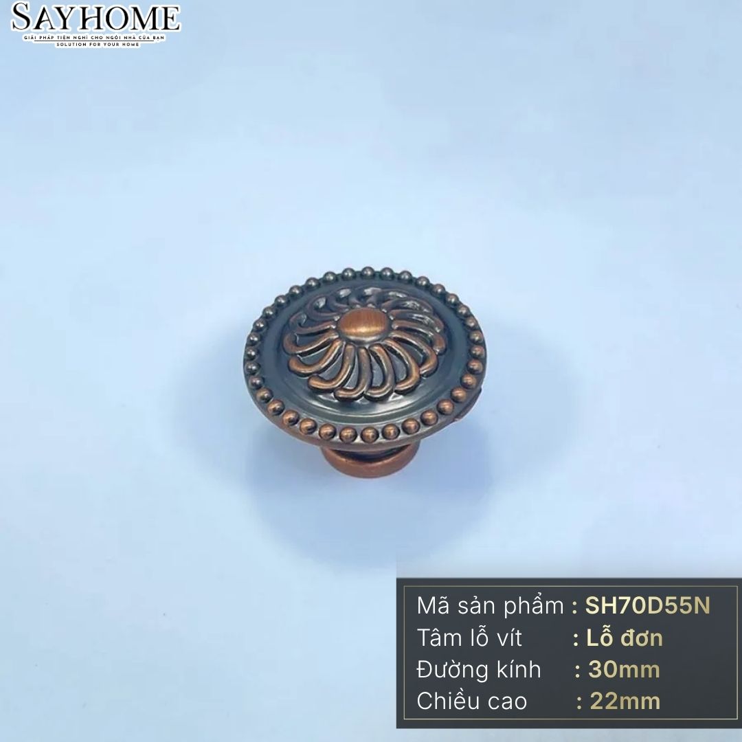 Núm tủ tân cổ điển vintage màu đồng SH70D55N tại thành phố Hồ Chí Minh