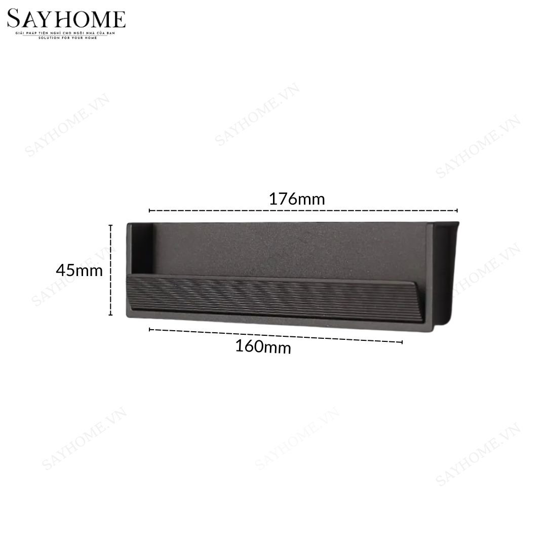 Tay nắm âm tủ hiện đại cao cấp màu đen SH8031 tại Tân Bình