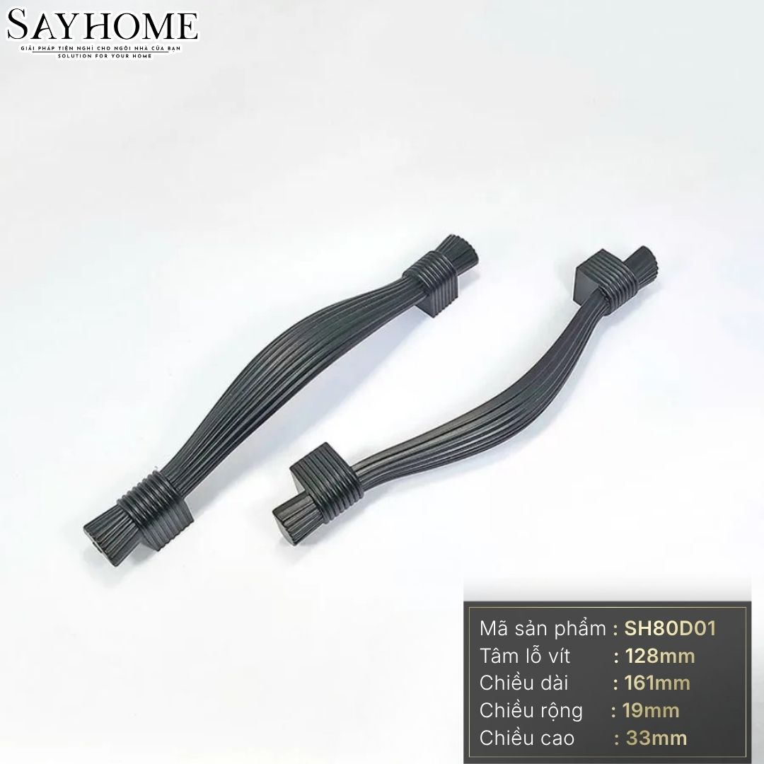 Tay nắm tủ tân cổ điển màu đen SH80D01 tại thành phố Hồ Chí Minh