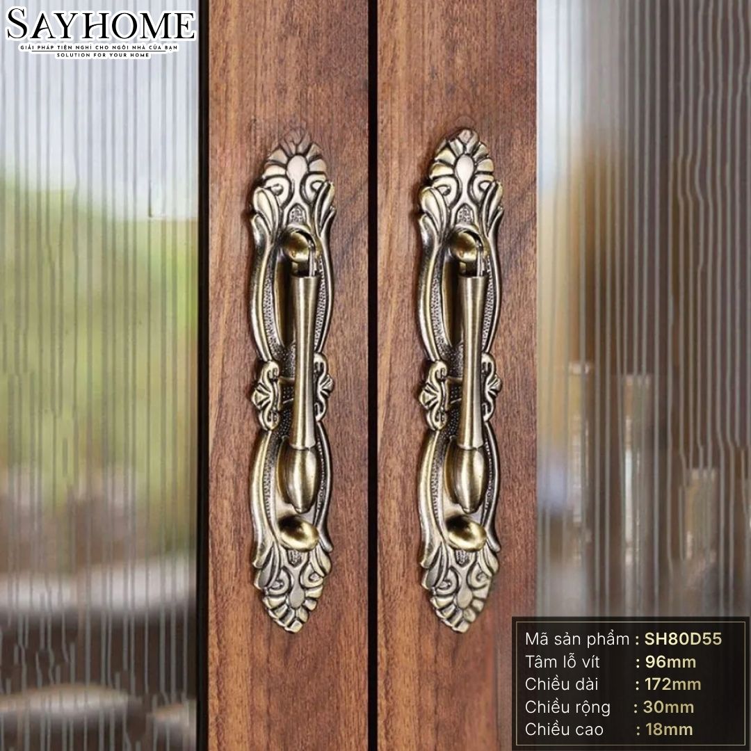 Tay nắm tủ tân cổ điển Vintage màu đồng SH80D55 tại thành phố Hồ Chí Minh