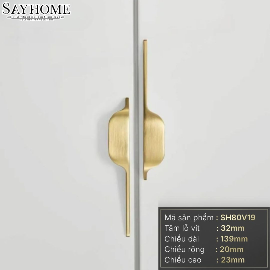 Tay nắm tủ hiện đại màu vàng gold SH80V19 tại thành phố Hồ Chí Minh