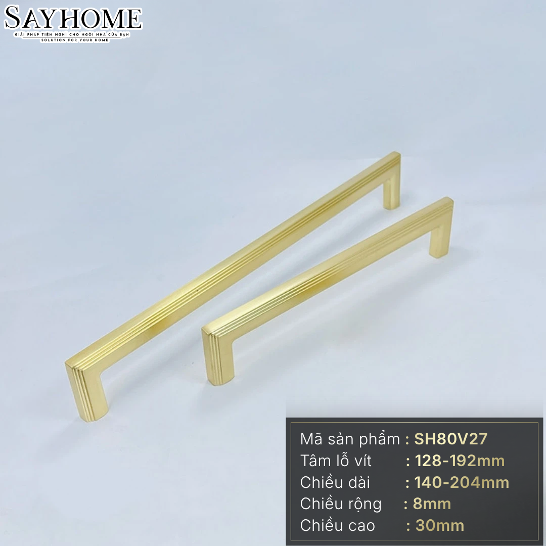Tay nắm tủ hiện đại màu vàng gold SH80V27 tại thành phố Hồ Chí Minh