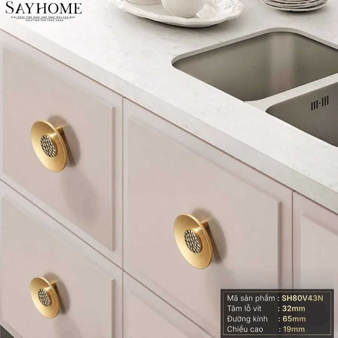 Núm tủ hiện đại cao cấp màu vàng gold SH80V43N tại thành phố Hồ Chí Minh