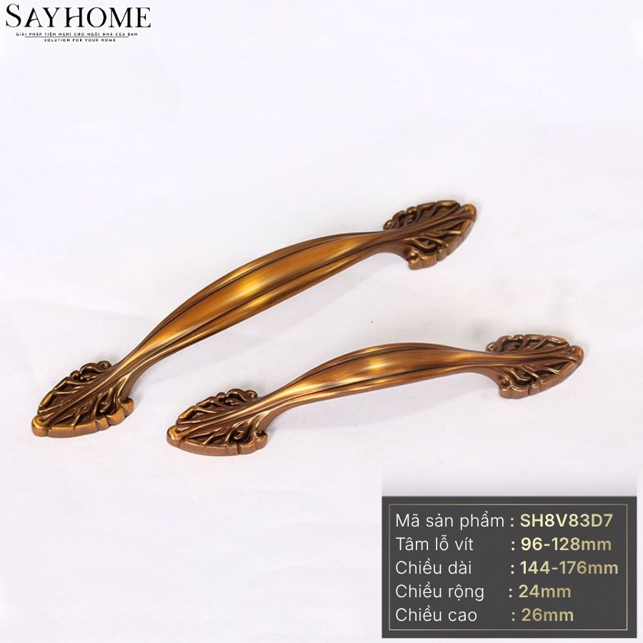 Tay nắm tủ tân cổ điển vintage màu vàng đồng SH8V83D7 tại thành phố Hồ Chí Minh
