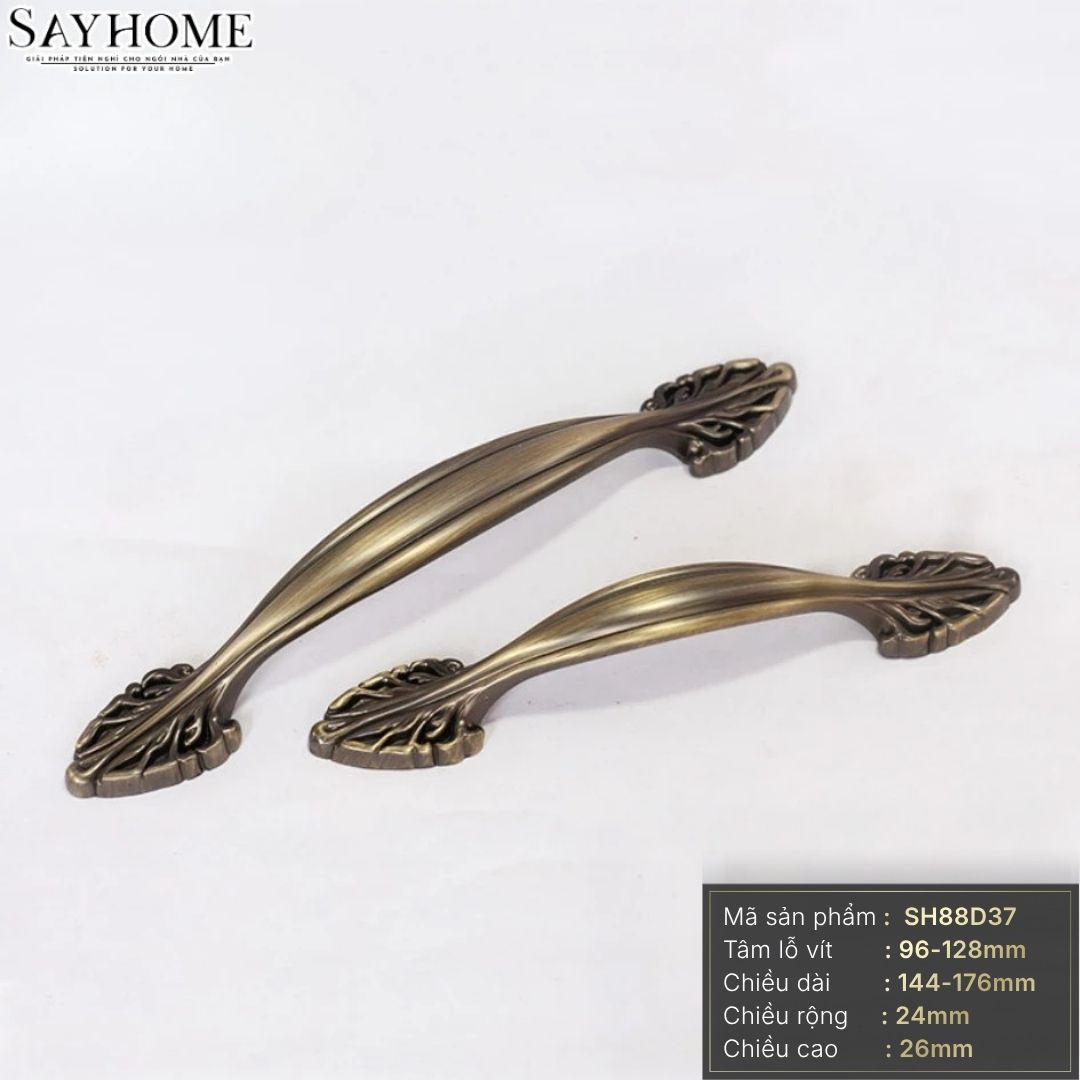 Tay nắm tủ tân cổ điển màu đồng SH88D37 tại thành phố Hồ Chí Minh