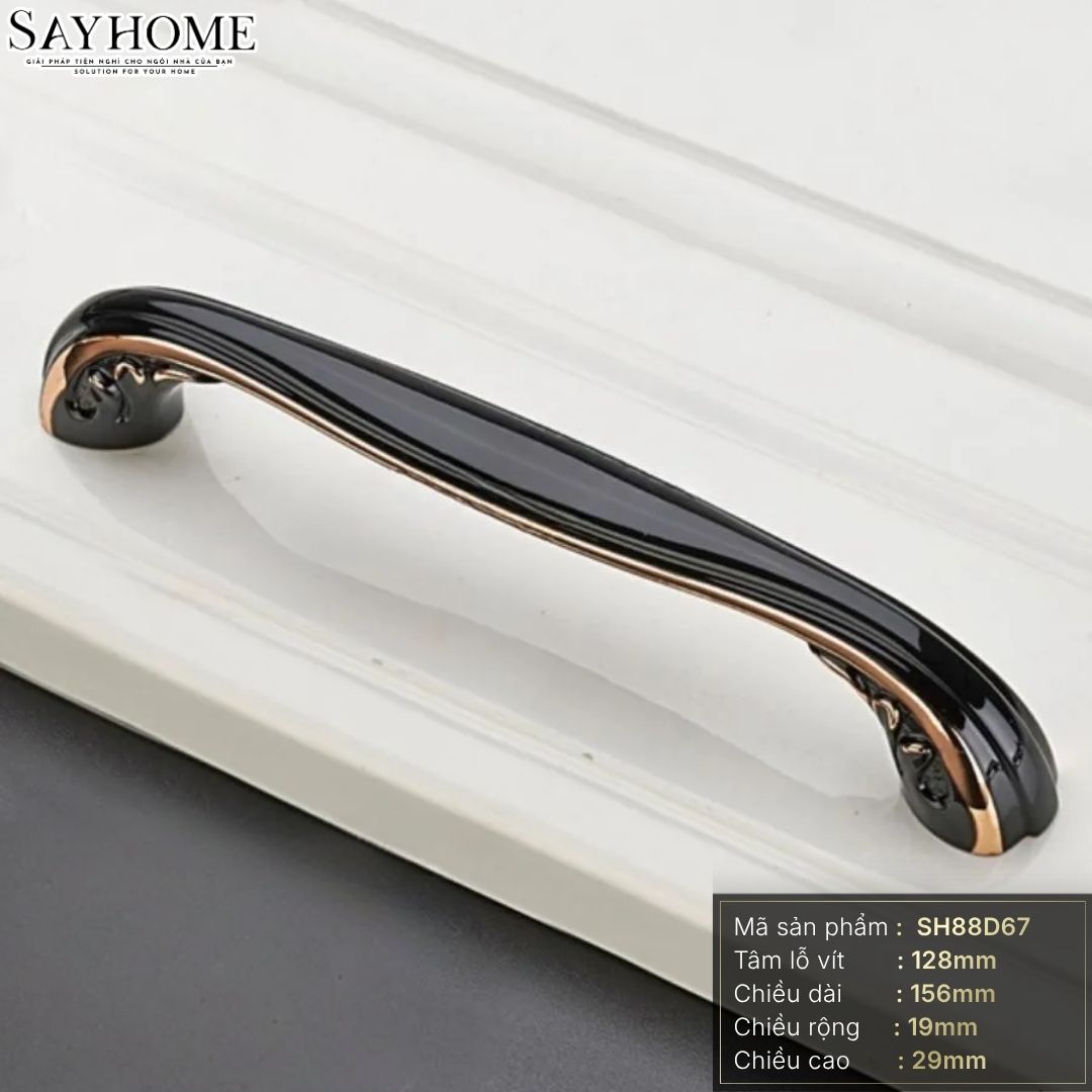 Tay nắm tủ tân cổ điển Vintage màu đen rose gold SH88D67 tại thành phố Hồ Chí Minh