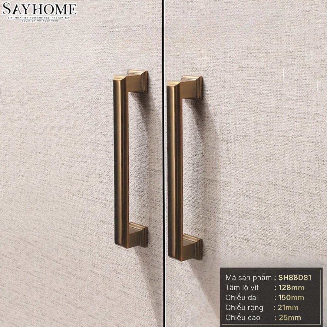 Tay nắm tủ hiện đại màu đồng SH88D81 tại thành phố Hồ Chí Minh