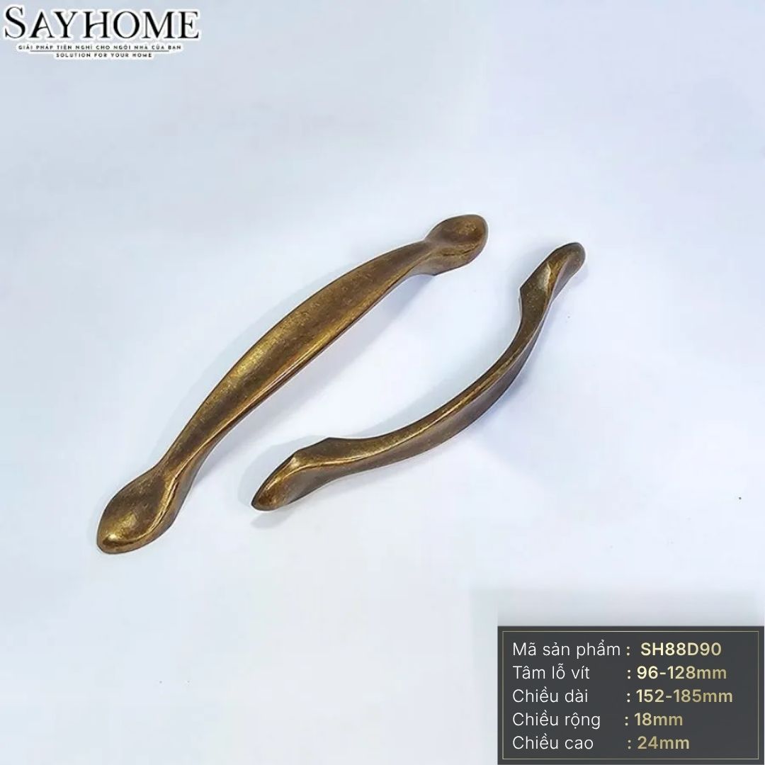 Tay nắm tủ tân cổ điển Vintage màu đồng SH88D90 tại thành phố Hồ Chí Minh