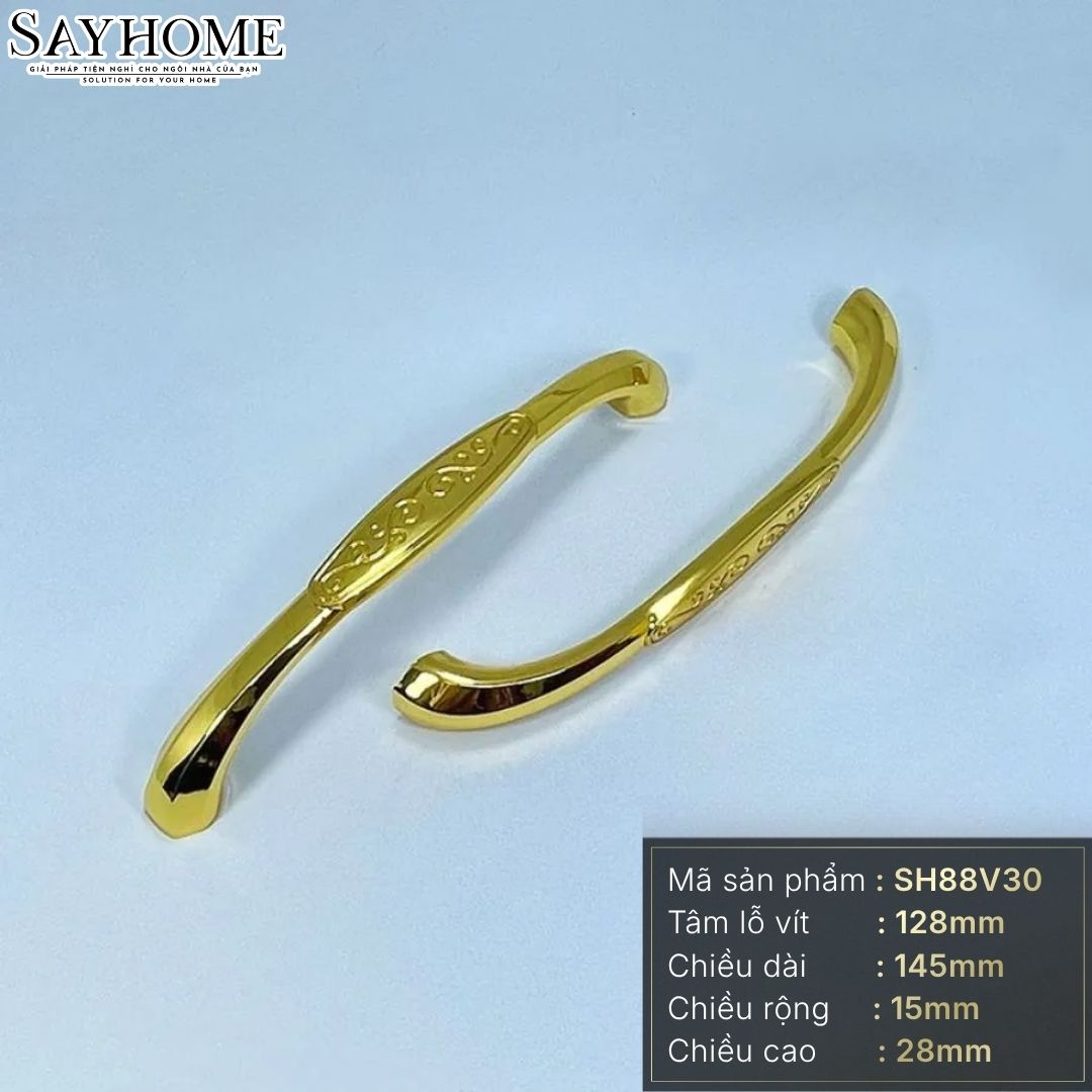 Tay nắm tủ tân cổ điển Vintage màu vàng gold SH88V30 tại thành phố Hồ Chí Minh