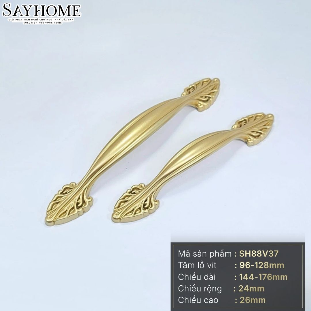 Tay nắm tủ tân cổ điển vintage màu vàng gold SH88V37 tại Thành phố Hồ Chí Minh