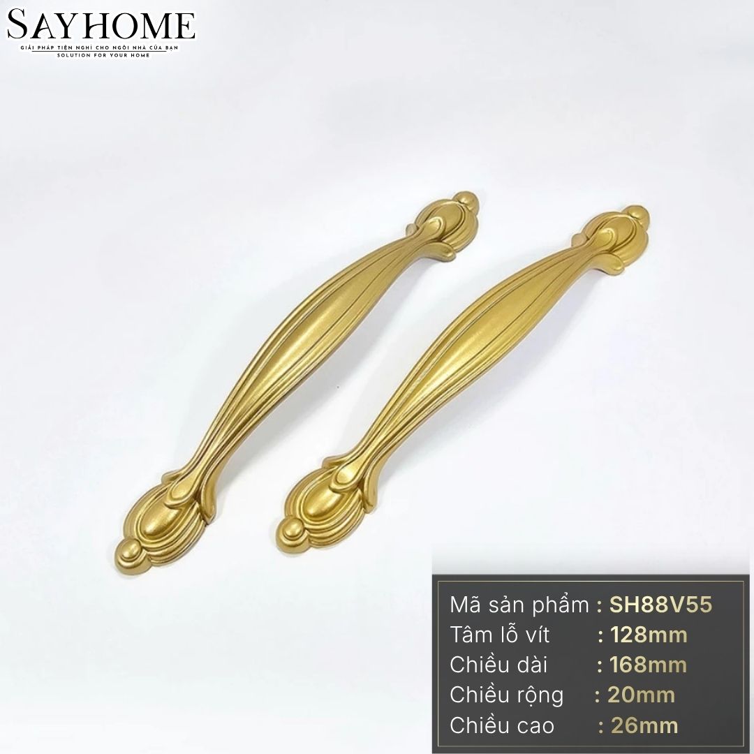 Tay nắm tủ tân cổ điển vintage màu vàng SH88V55 tại thành phố Hồ Chí Minh