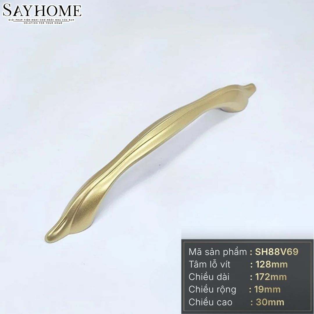 Tay nắm tủ tân cổ điển vintage màu vàng gold SH88V69 tại thành phố Hồ Chí Minh