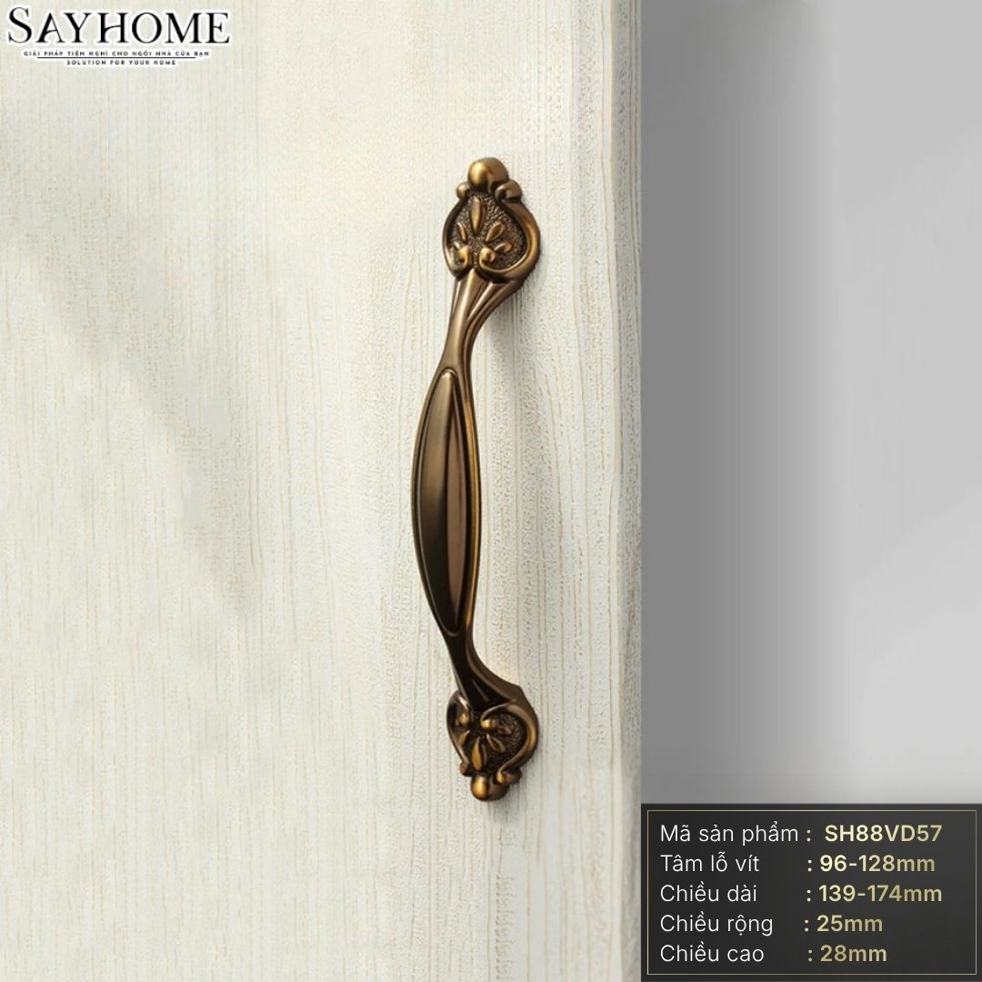 Tay nắm tủ tân cổ điển vintage màu đồng SH88VD57 tại thành phố Hồ Chí Minh