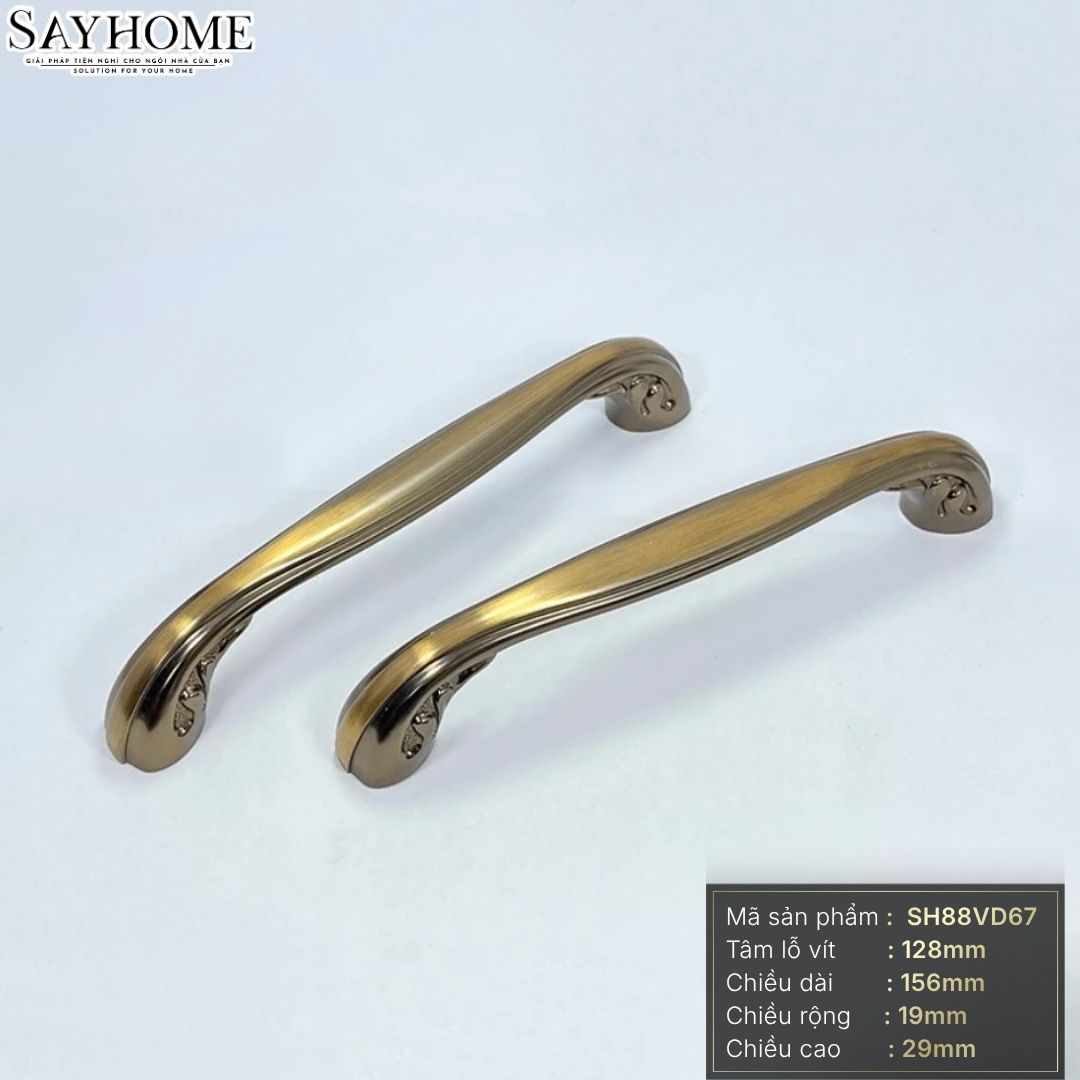 Tay nắm tủ tân cổ điển vintage màu vàng đồng SH88VD67 tại thành phố Hồ Chí Minh
