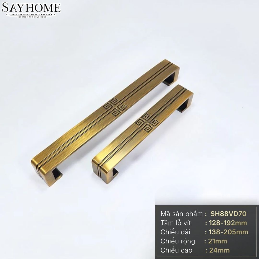 Tay nắm tủ tân cổ điển Vintage màu vàng đồng SH88VD70 tại thành phố Hồ Chí Minh