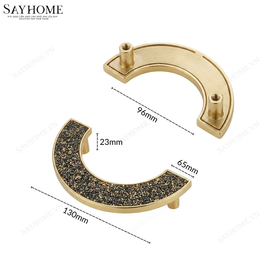 Tay nắm tủ tân cổ điển Vintage màu vàng đen SH8970 tại thành phố Hồ Chí Minh
