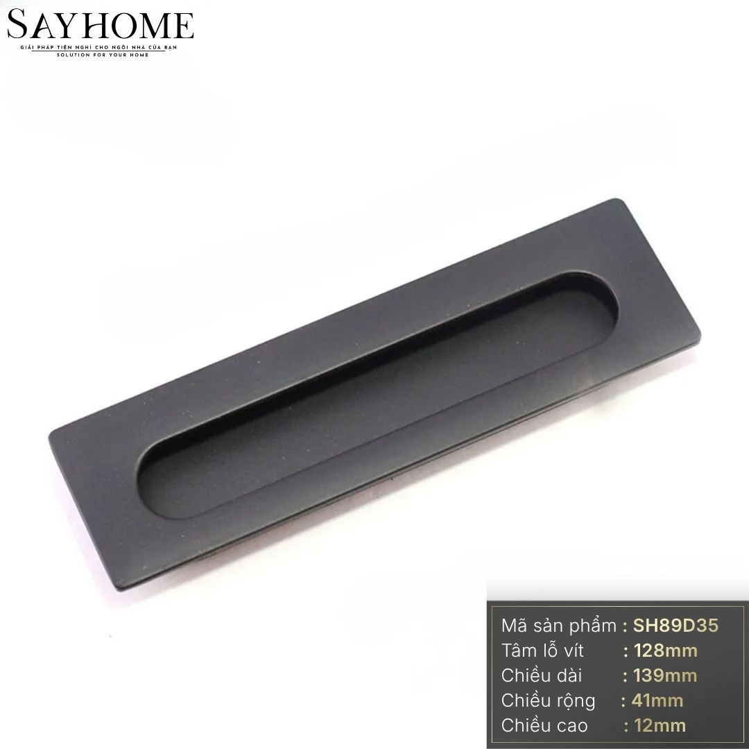 Tay nắm âm tủ hiện đại màu đen mờ SH89D35 tại thành phố Hồ Chí Minh