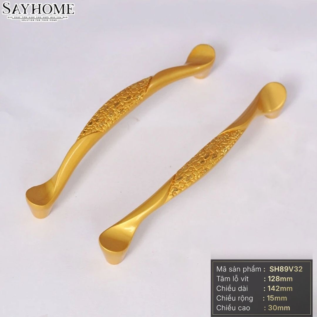 Tay nắm tủ tân cổ điển vintage màu vàng gold SH89V32 tại thành phố Hồ Chí Minh