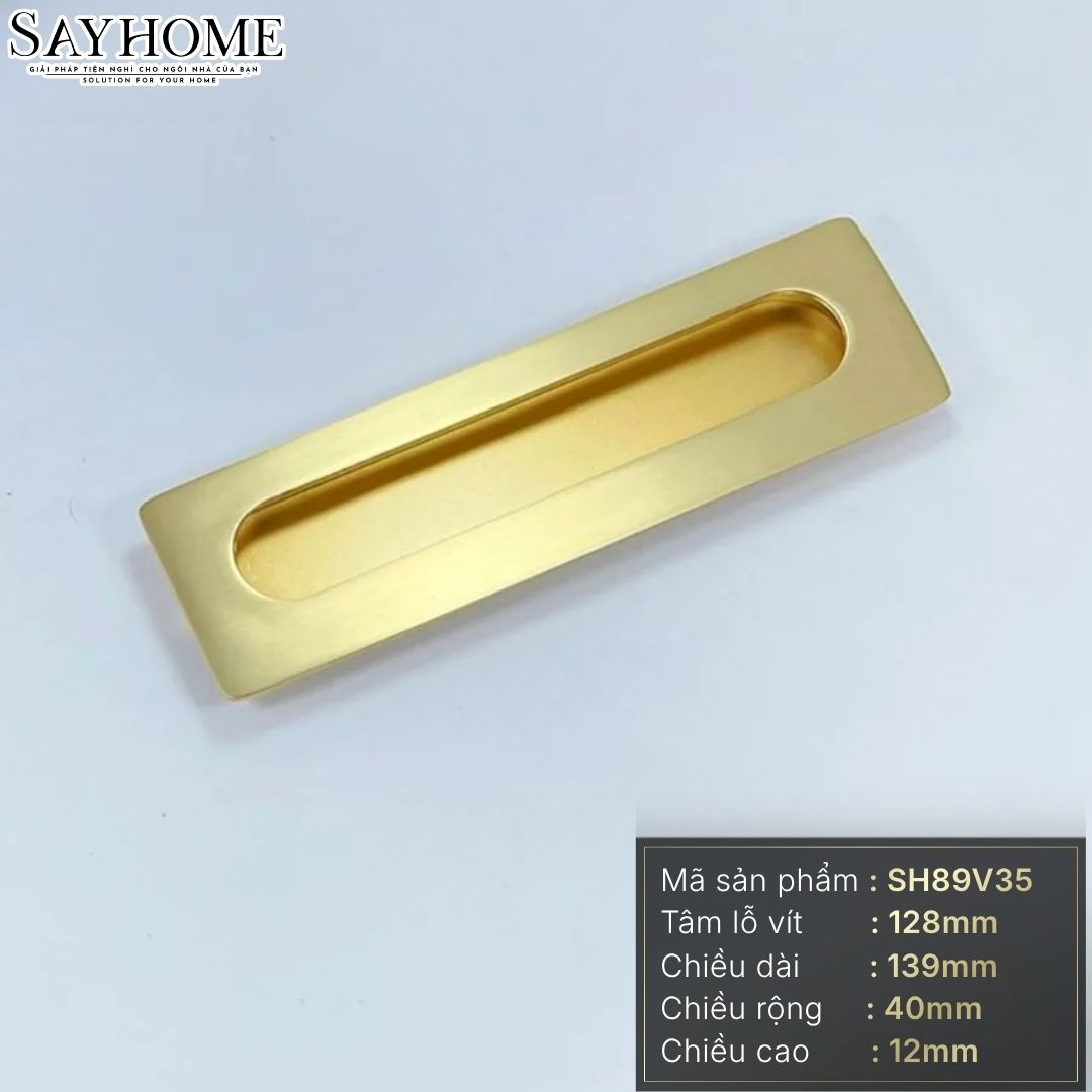 Tay nắm âm tủ hiện đại cao cấp màu vàng gold SH89V35 tại thành phố Hồ Chí Minh