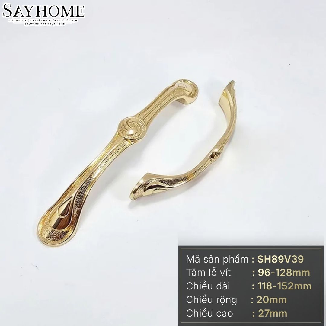 Tay nắm tủ tân cổ điển Vintage màu vàng gold 18k SH89V39 tại thành phố Hồ Chí Minh
