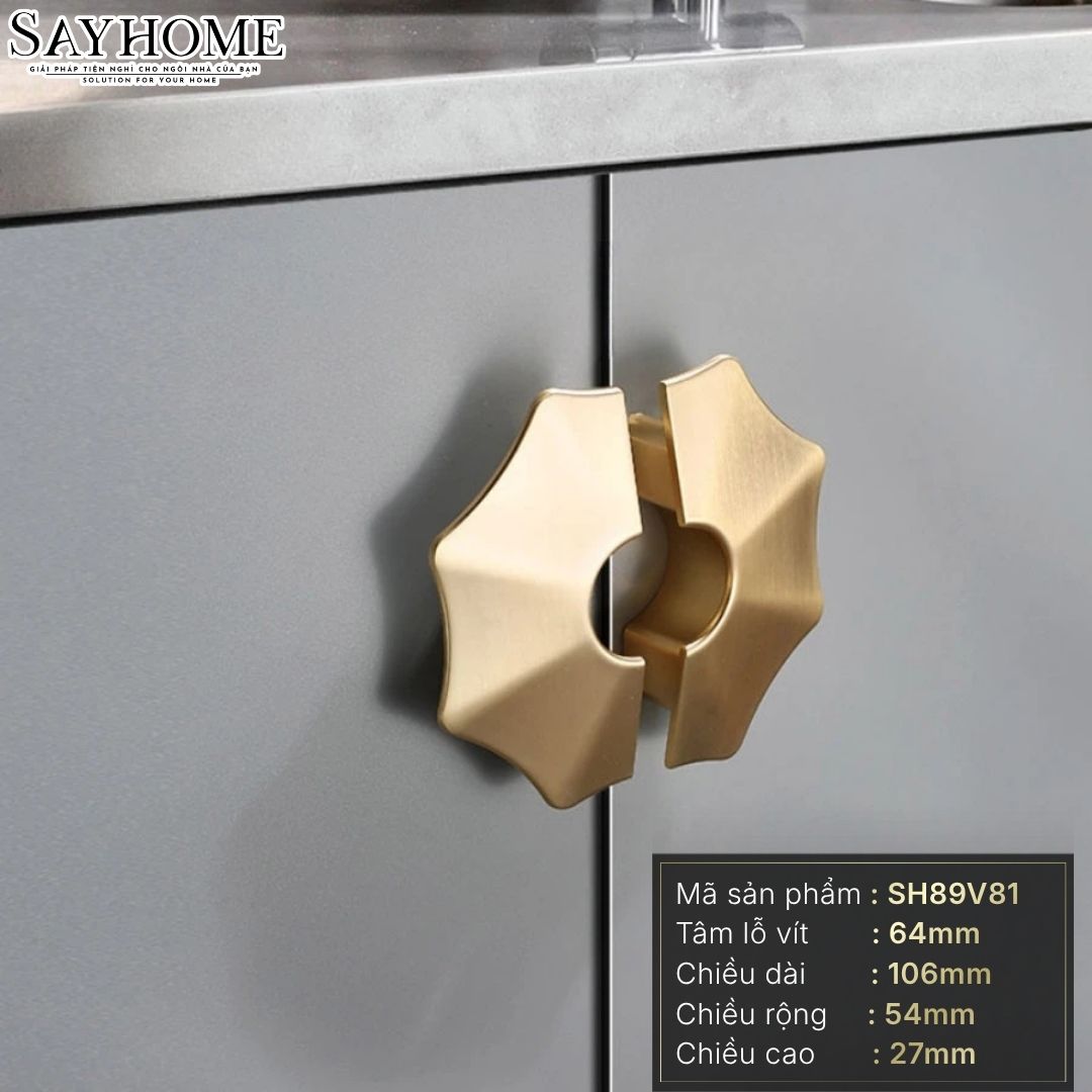 Tay nắm tủ tân cổ điển Vintage màu vàng gold SH89V81 tại thành phố Hồ Chí Minh