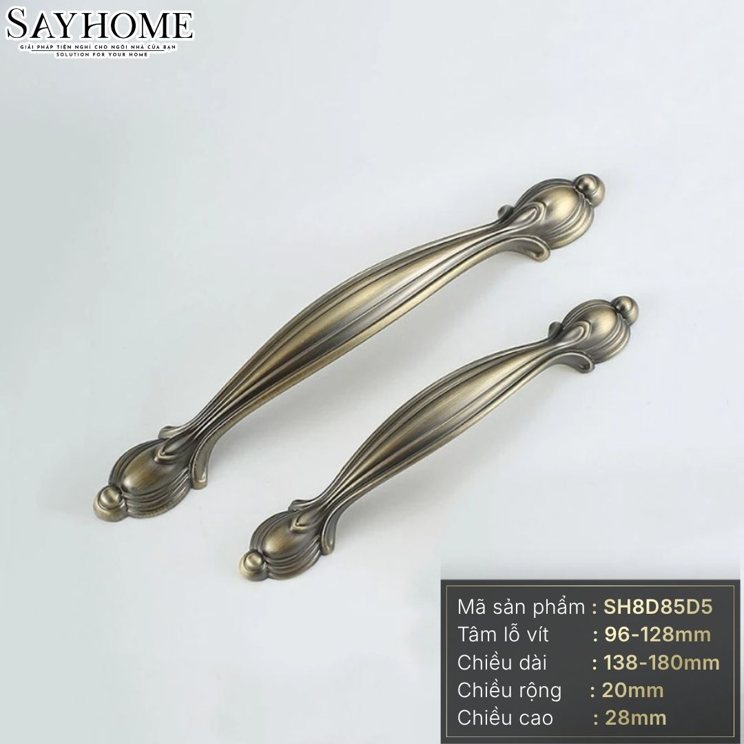 Tay nắm tủ tân cổ điển vintage màu đồng đen SH8D85D5 tại Tân Bình