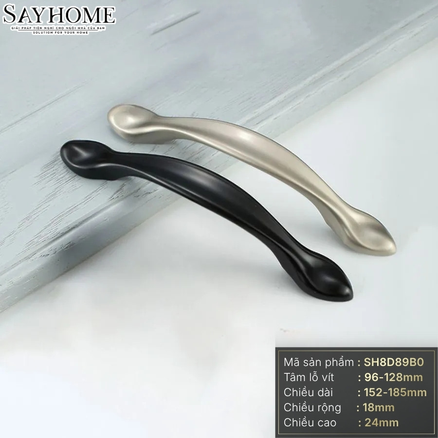 Tay nắm tủ hiện đại màu đen và màu bạc SH8D89B0 tại Thành phố Hồ Chí Minh